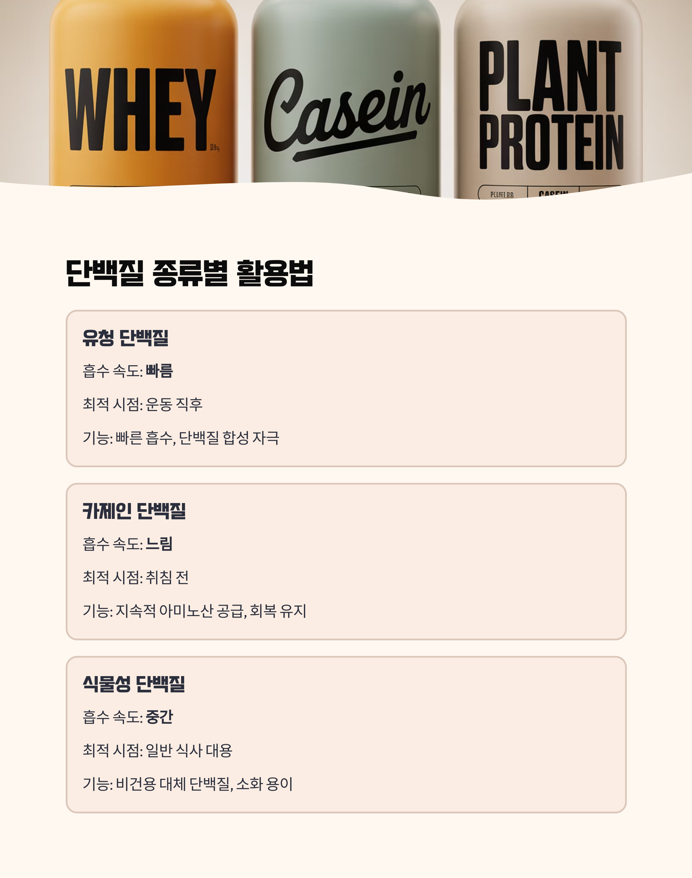 단백질 종류에 따른 활용 전략