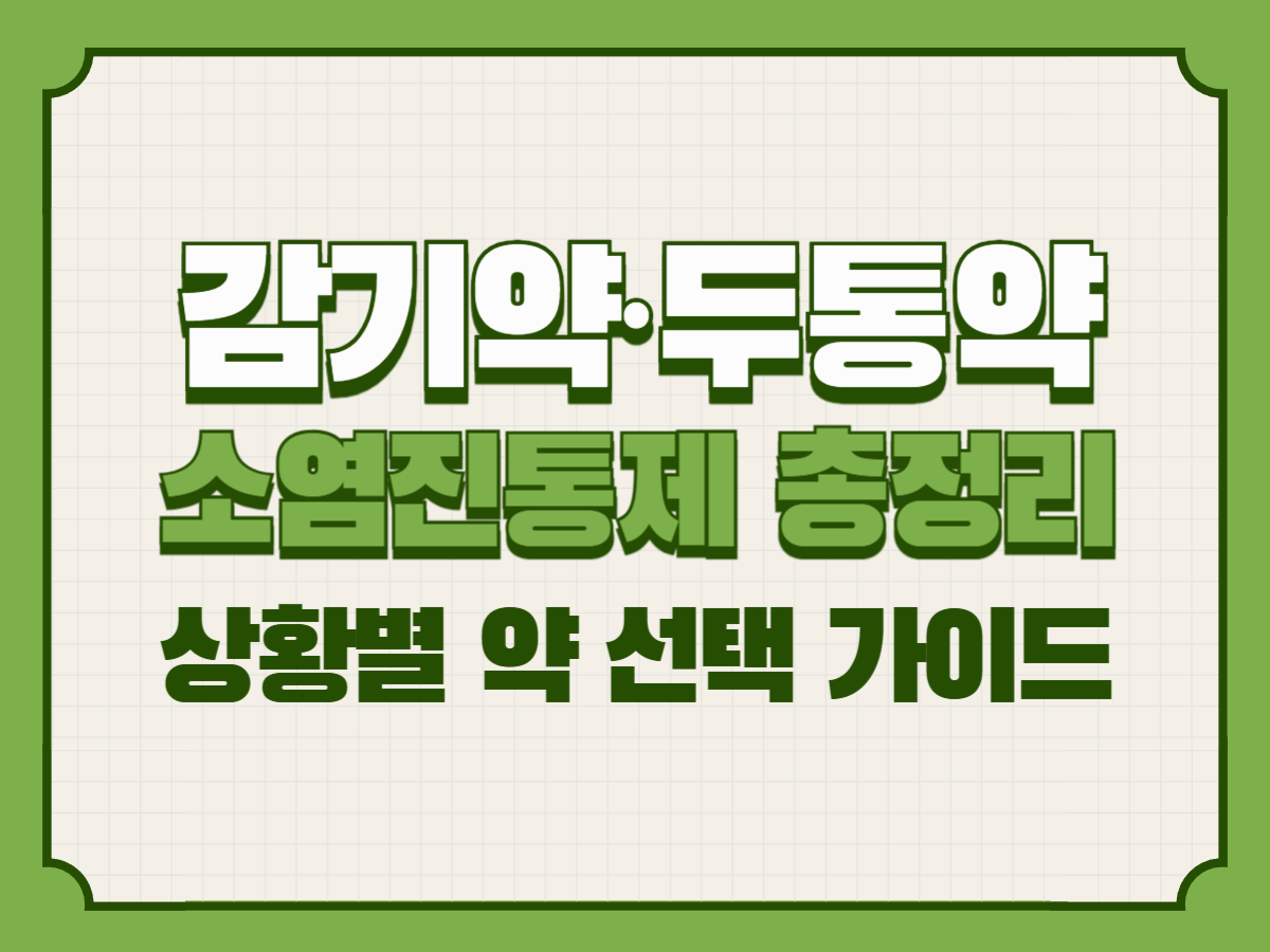 감기약·두통약·소염진통제 총정리 – 상황별 약 선택 가이드