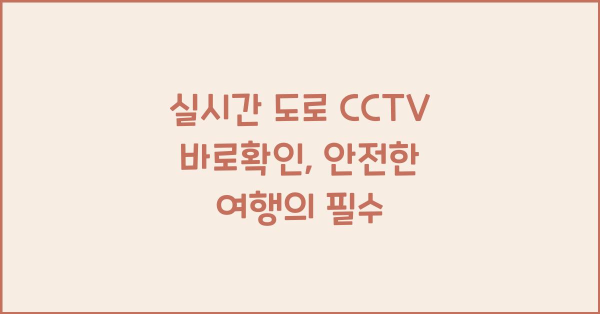 실시간 도로 cctv 바로확인