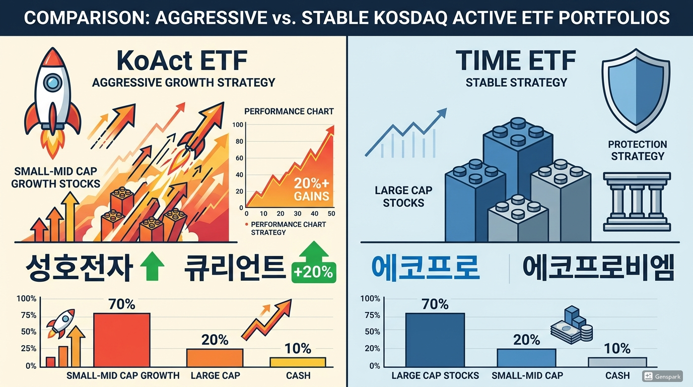 포트폴리오 구성 차이 &ndash; 공격형 vs 안정형