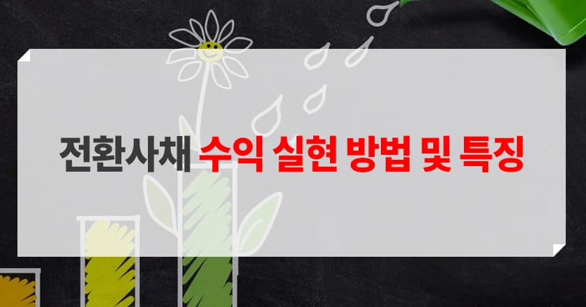 전환사채는 주식과 채권의 특징을 모두 보유