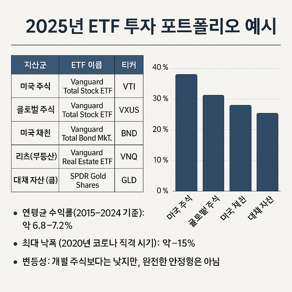 2025년 ETF 투자 포트폴리오 예시 – 실제 구성과 수익률 분석 이미지