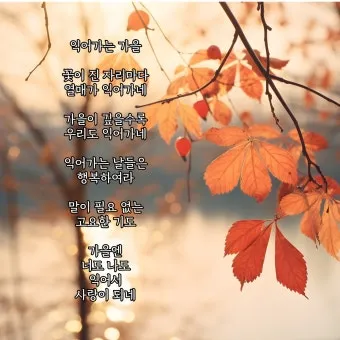 가을 시 모음 5편 추천 선별_2