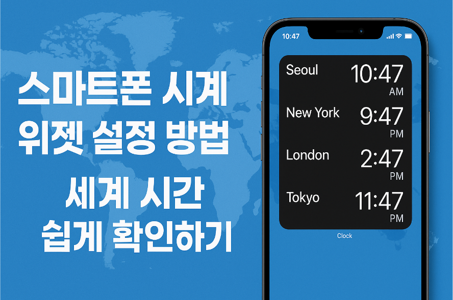 스마트폰 시계 위젯 설정 방법 ❘ 세계 시간 위젯으로 해외 시간 확인하기