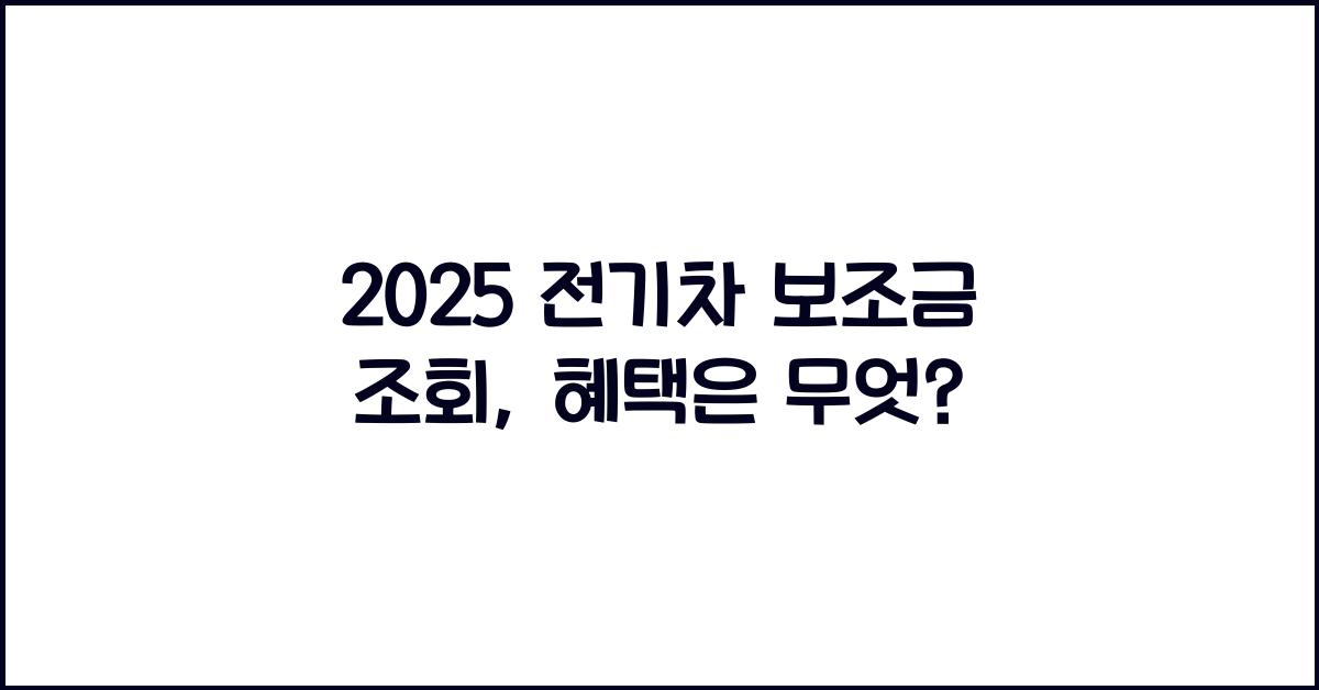 2025 전기차 보조금 조회