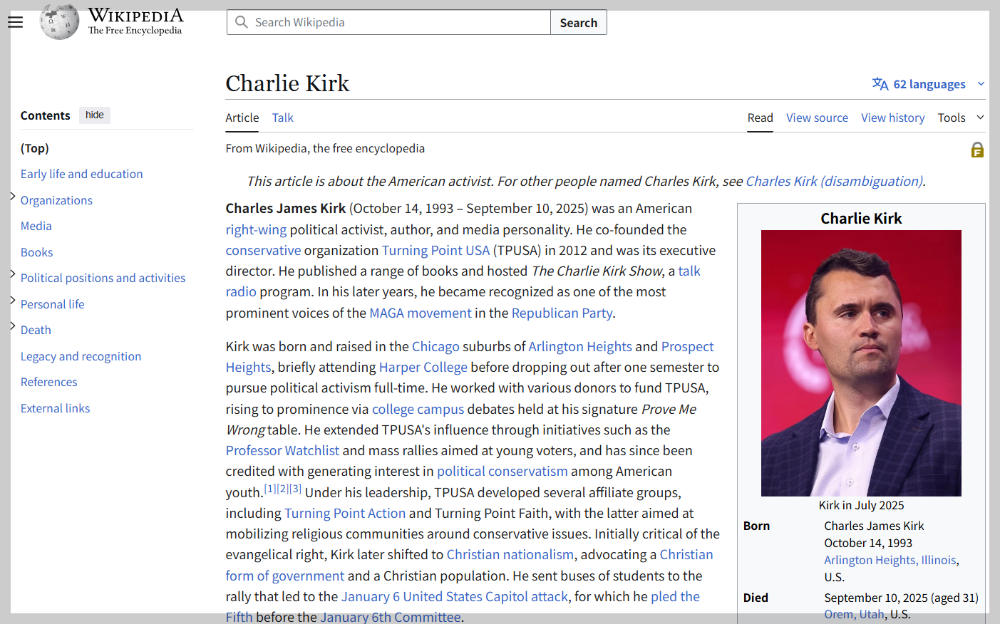 Who is Charlie Kirk? (Charlie Kirk&rsquo;s occupation, family, death, assassination, murder, perpetrator, assassin, suspect, motive for murder, visit to Korea a few days before death, trip to Korea, reactions and impact in the U.S., death penalty sought for the perpetrator, Charlie Kirk Day?, Charlie Kirk Day)