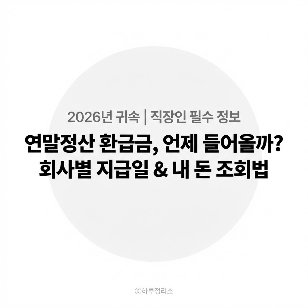 2026년 연말정산 환급금, 2월 월급에 포함될까 회사별 지급 시기 및 조회 방법