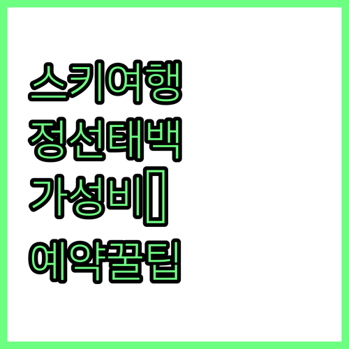 겨울 스키 여행 필수 코스 정선 태백..