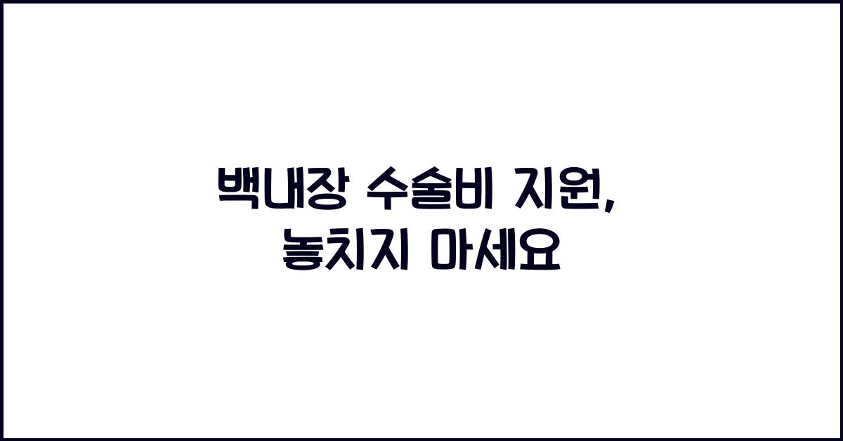 백내장 수술비 지원