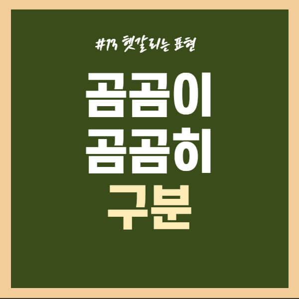 곰곰이-곰곰히-꼼꼼히-구분하기