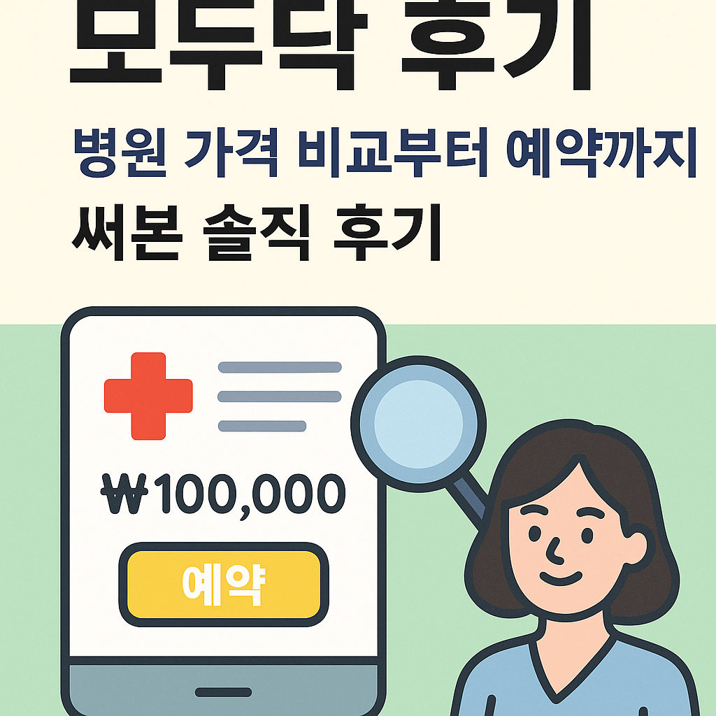 모두닥 후기 / 병원 가격 비교부터 예약까지 써 본 솔직 후기