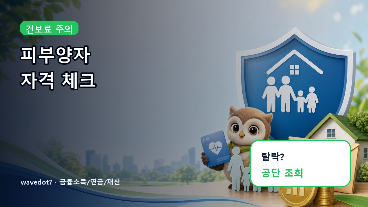 건강보험 피부양자 자격 2026 금융소득 연금소득 재산 탈락 기준 썸네일
