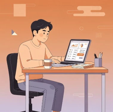 카드 수수료 계산하는 소상공인 사장님 모습