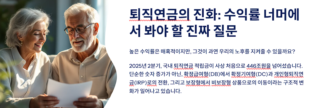 퇴직연금의 진화: 수익률 너머에서 봐야 할 진짜 질문