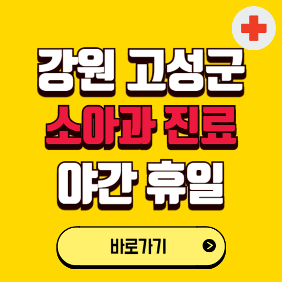 강원 고성군 야간 소아과 진료병원 찾기 ❘ 24시 일요일 주말 연휴 응급진료 추천 잘하는 곳