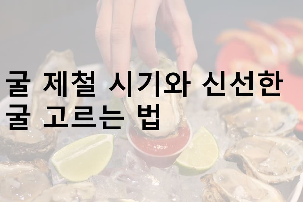 굴 제철 시기, 굴 고르는 법, 굴 먹는 법, 신선한 굴, 겨울철 굴