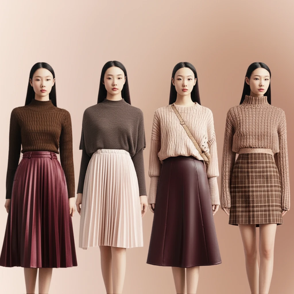 니트 스커트 코디 팁: 체형 커버 스..