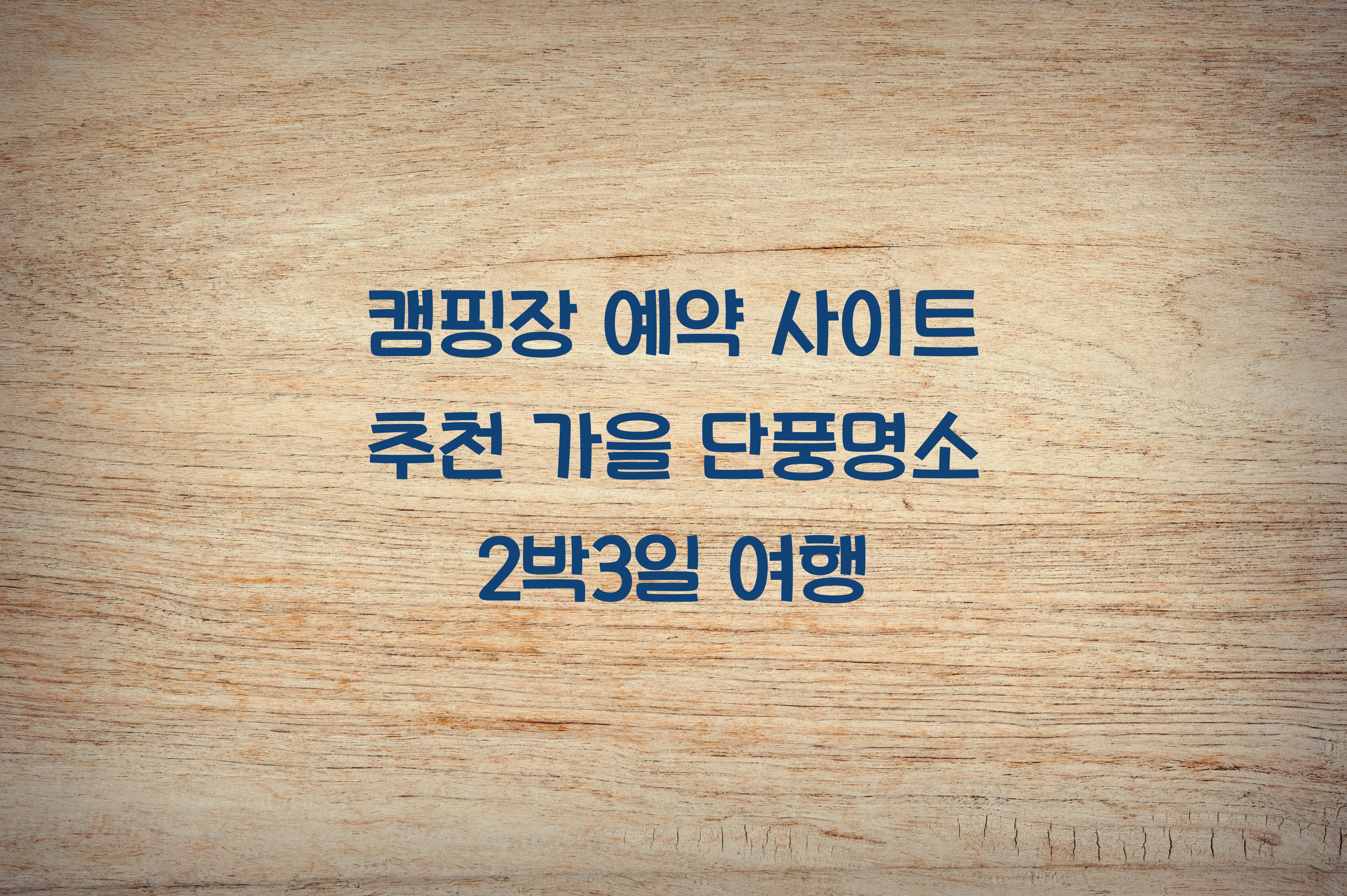 캠핑장 예약 사이트