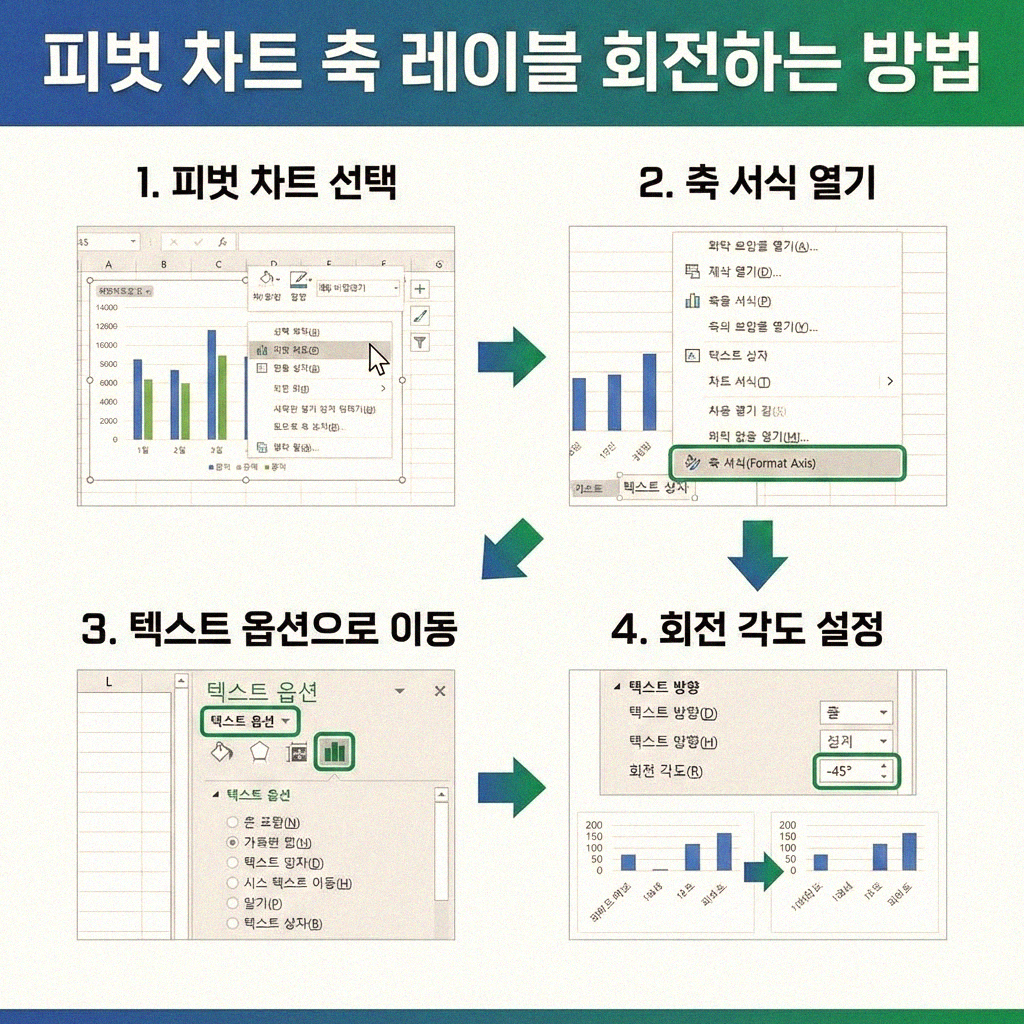 엑셀 피벗 차트 축 레이블 회전 제대로 알려드릴게요