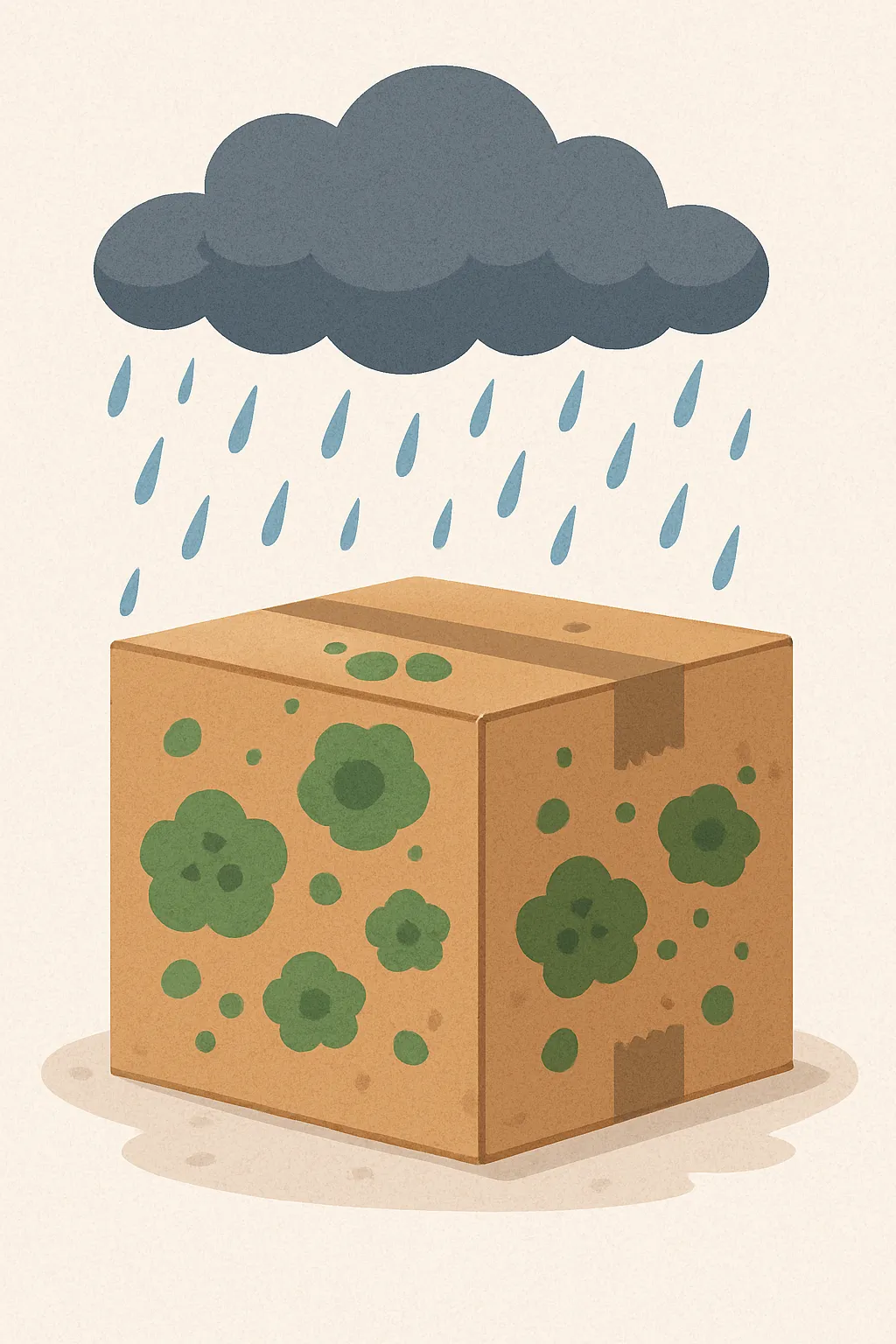 택배-상자에-곰팡이가-생기는-이유를-표현한-일러스트