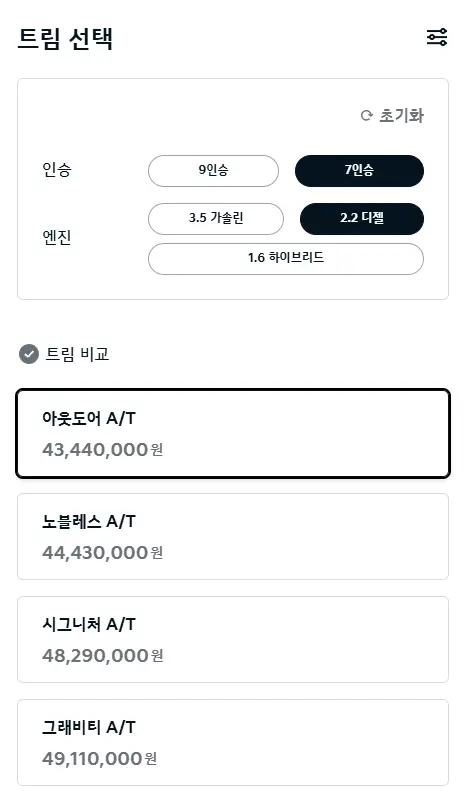 2025-카니발-모의견적-가격-연비-제원