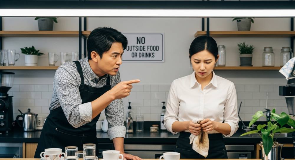까페에서 갑질하는 사장 사진