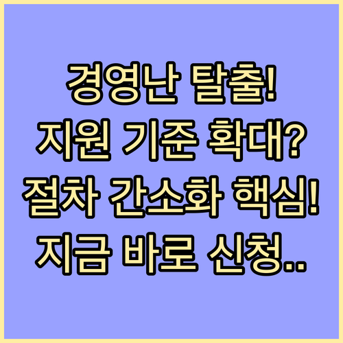 경영난 자영업자에게 희망을 지원 기준..
