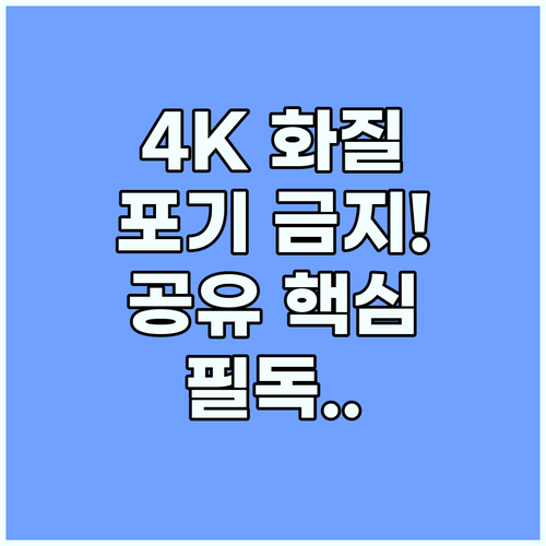 넷플릭스 4K 화질 포기 못한다면 꼭..
