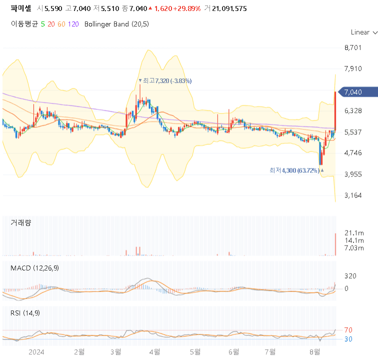파미셀 주가전망 차트