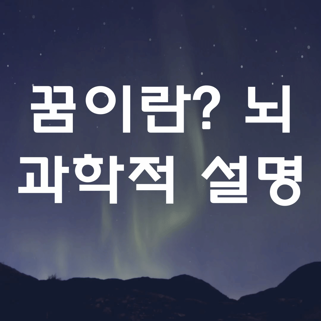 꿈이란 뇌 과학적 설명