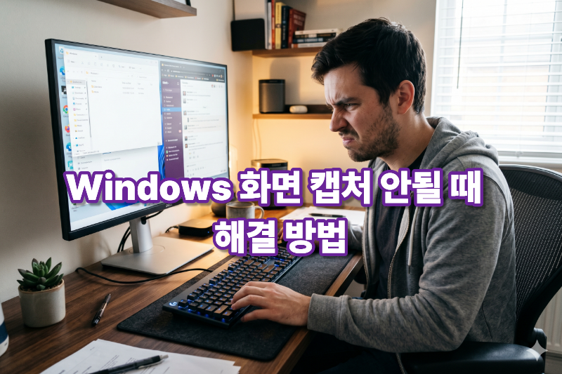 윈도우 화면 캡처 안됨 오류