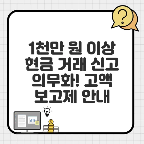 1천만 원 이상 현금 거래 신고 의무화! 고액 보고제 안내