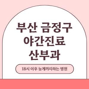 부산 금정구 야간진료 산부인과 병원 (18시 이후 늦게까지하는 병원)