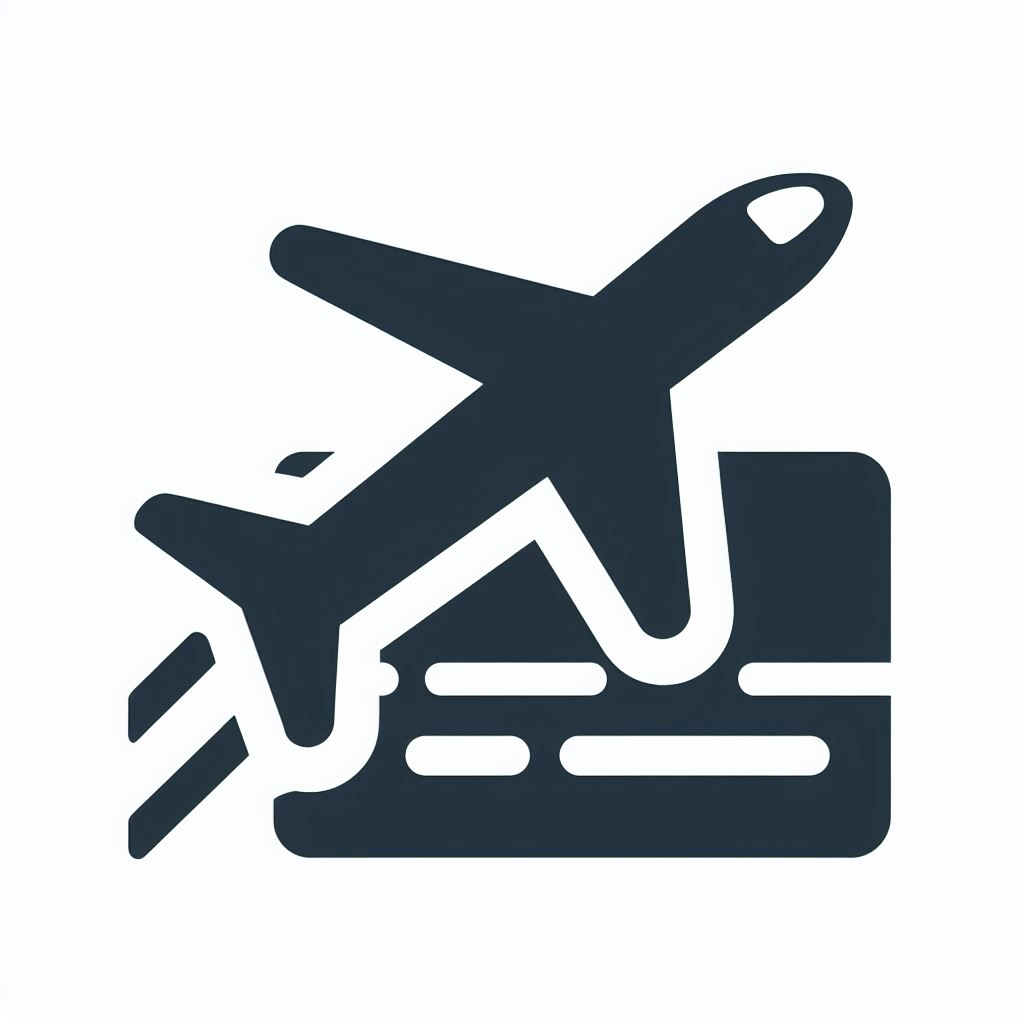 비행기와 신용카드 로고