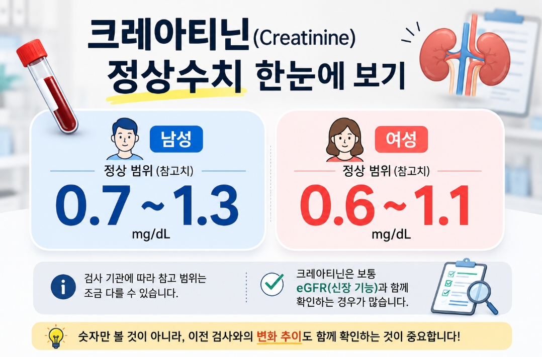 크레아티닌 정상수치