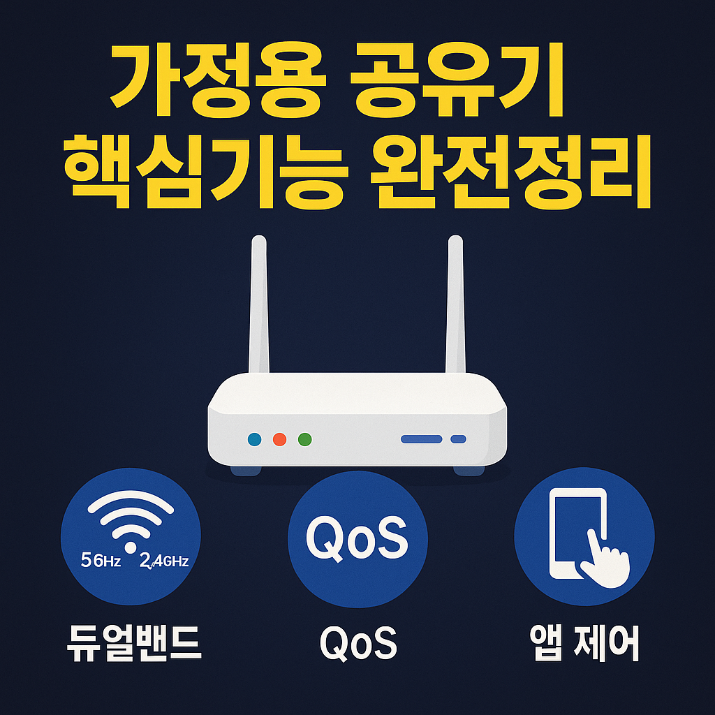 가정용 공유기 핵심기능 완전정리 (듀얼밴드, QoS, 앱제어)
