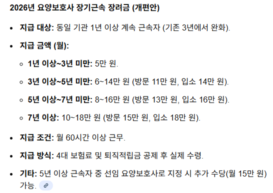 요양보호사 장기근속수당 총정리 ❘ 궁금한 요양보호사 장기근속수당