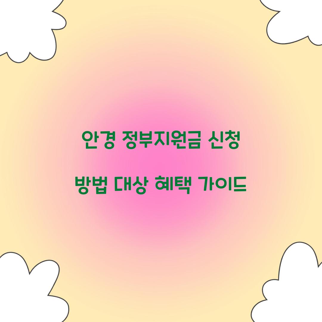 안경 정부지원금 신청