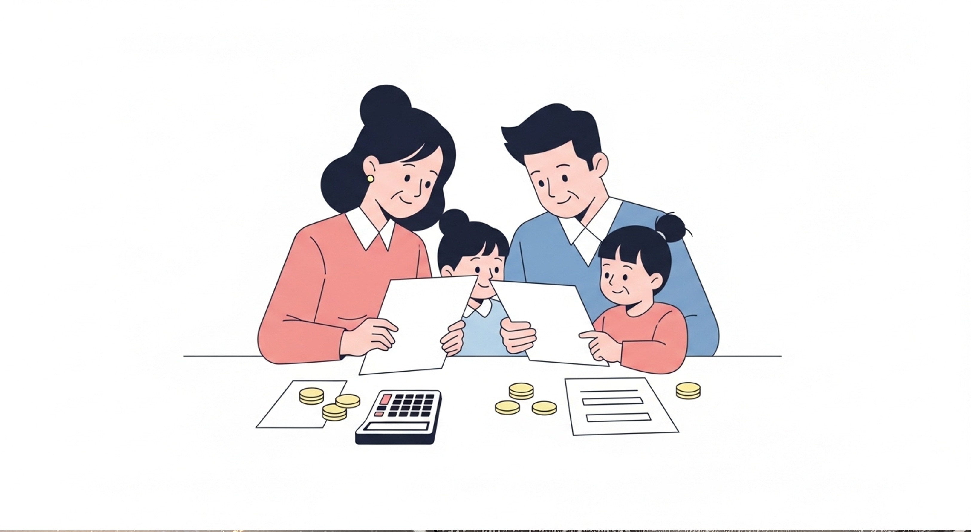 가족이 함께 연금 서류를 검토하며 추후납부 제도를 고민하는 장면, 장기적 대비가 필요합니다.