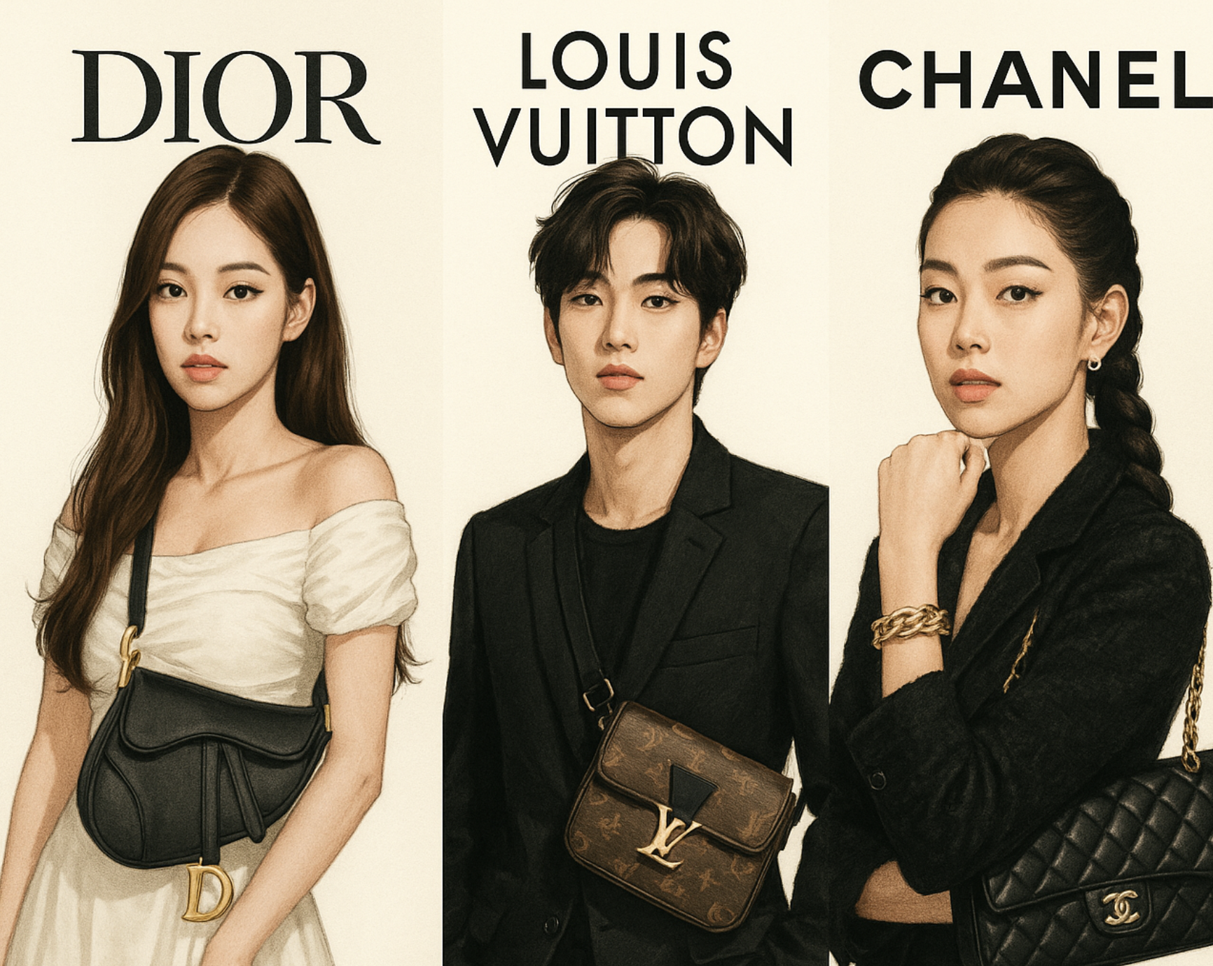 프랑스 명품과 한국 아이돌 엠버서더 관련 이미지