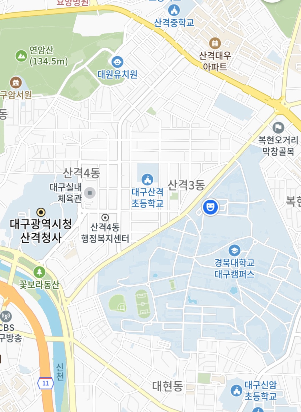 경북대학교 대강당 지도 사진