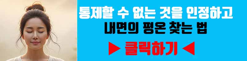 수용의 평화: 통제할 수 없는 것을 인정하고 내면의 평온 찾는 법
