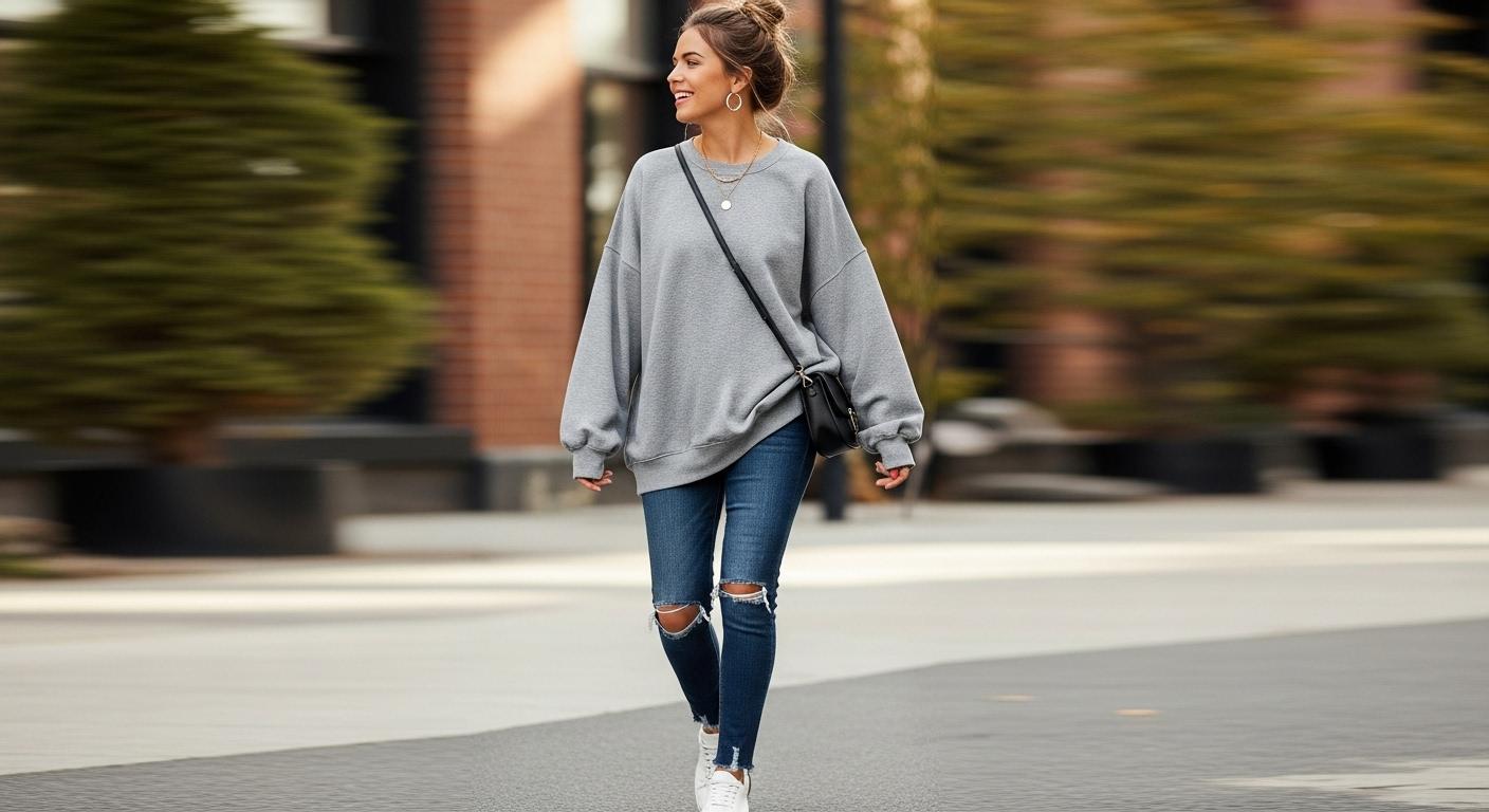 운동복 상의 오버핏