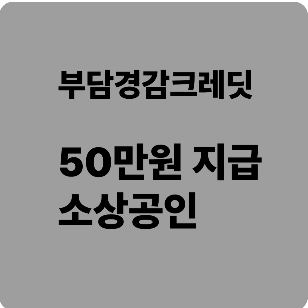 부담경감크레딧 50만원 지급 소상공인