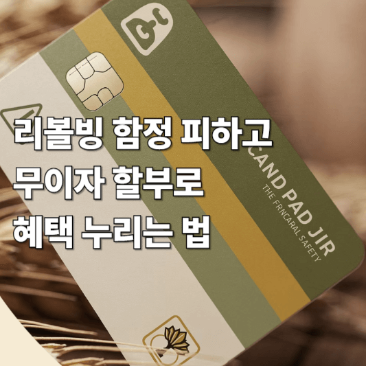 리볼빙 함정 피하고 무이자 할부로 혜택 누리는 법