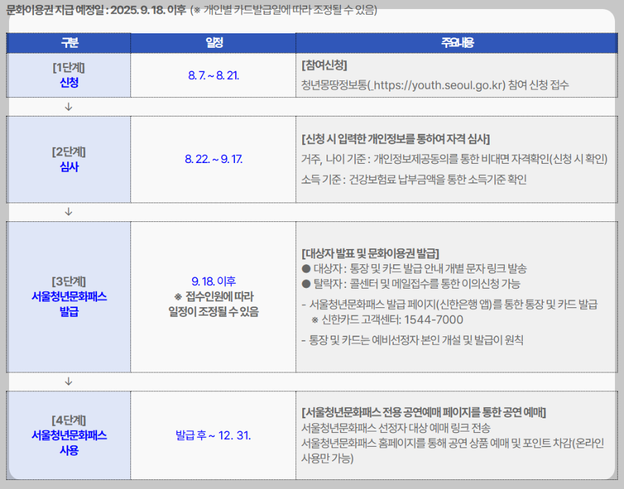 서울청년문화패스-심사절차-이미지