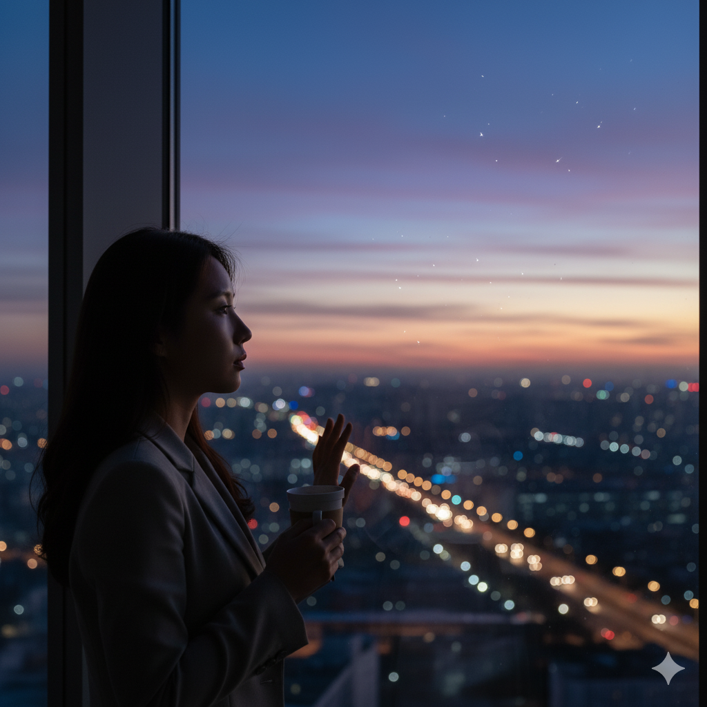 야근 끝에 만난 하늘