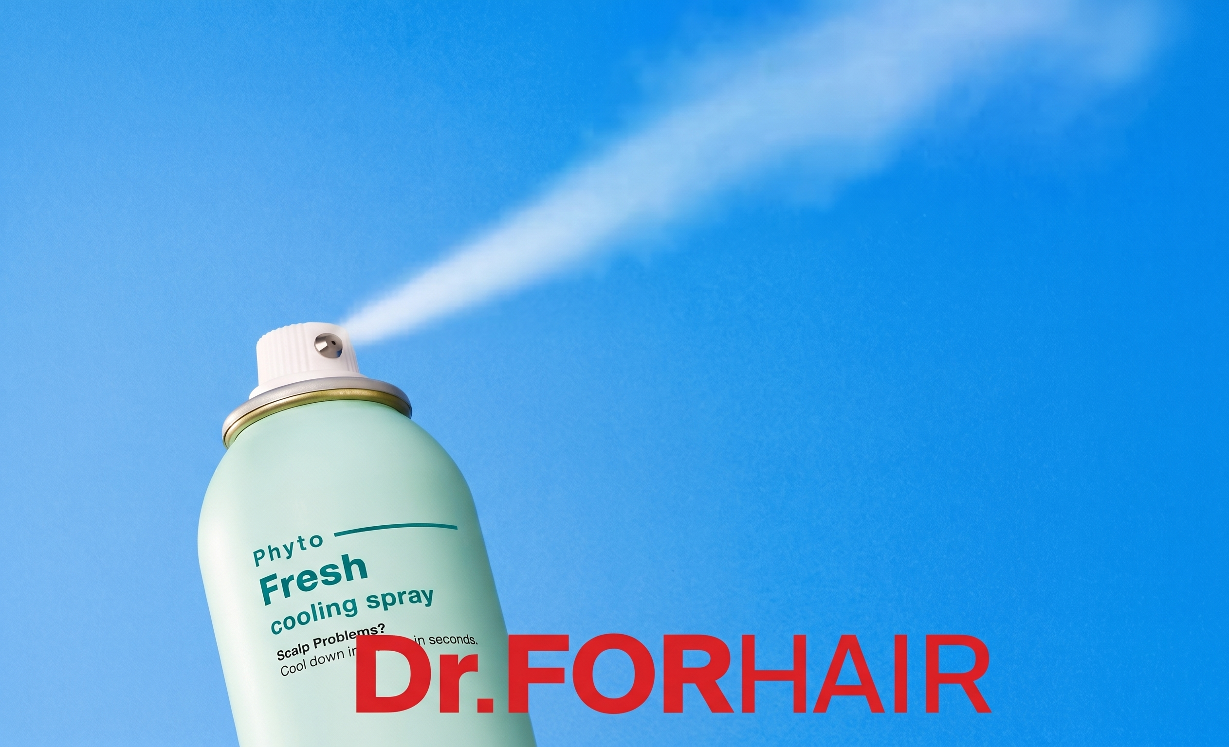 <img src="dr-for-hair-spray-fine-mist.jpg" alt="닥터포헤어 쿨링 스프레이의 미세한 안개 분사 입자 모습">