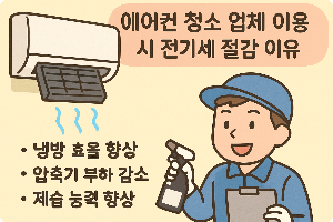 에어컨 청소 업체 이용 시 전기 세 절 감 이유