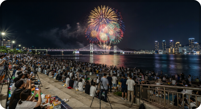 부산 불꽃축제 숨은 명당 AI 이미지